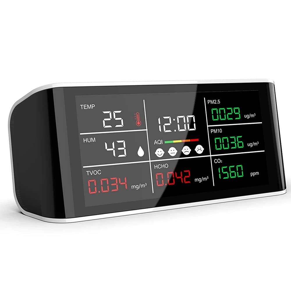 Professional CO2 Detector & Air Quality Monitor - Carbon Dioxide, Temperature, Humidity, PM2.5 Tester with LCD Display for Home, Office, Greenhouse, and Indoor Air Quality Analysis