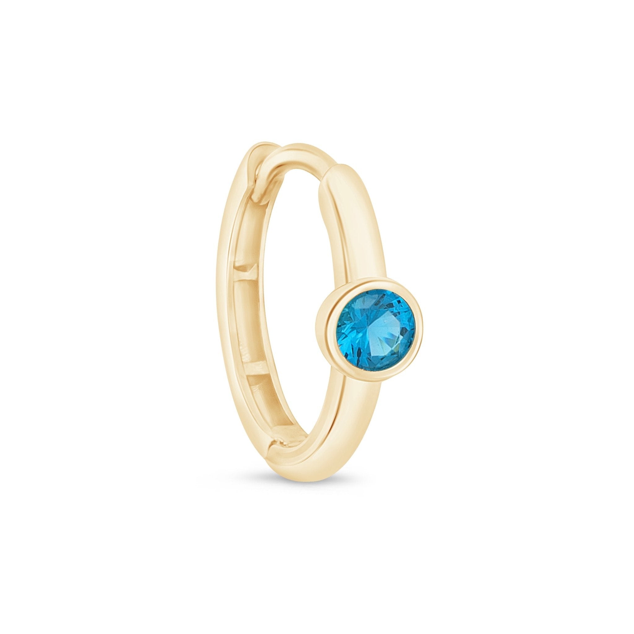 14k Yellow Gold Blue Topaz Bezel Ring – Elegant Birthstone Jewelry for Women, Perfect for Birthdays, Anniversaries & Special Occasions