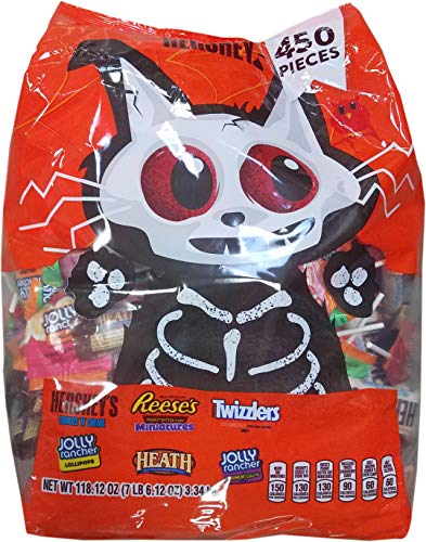 Hershey's Halloween Candy Cat Bag - 450 Count Bulk Candy for Trick or Treat, Parties, and Holiday Celebrations