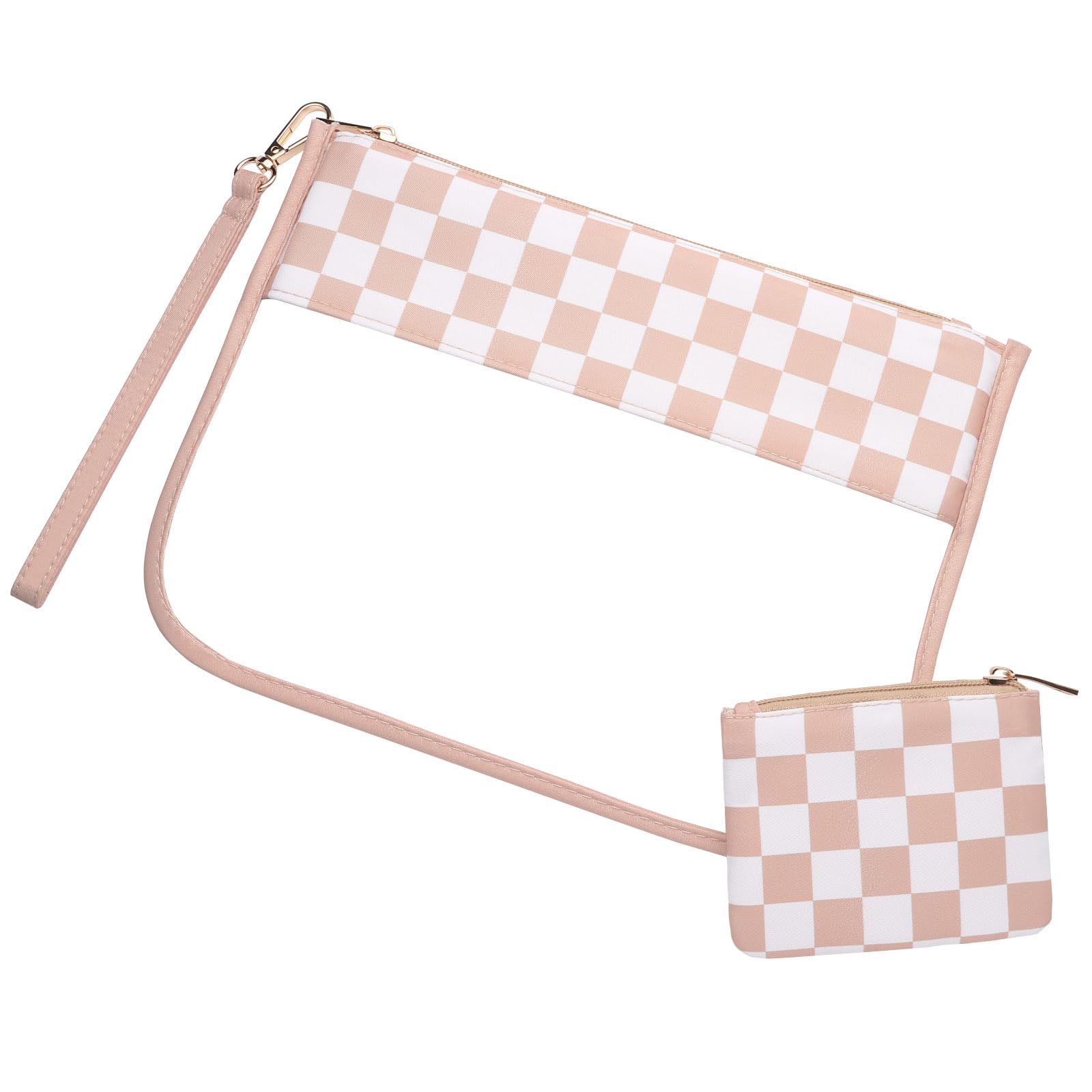 Checkered Clear Makeup Bag for Women - Waterproof Travel Toiletry Pouch & Cosmetic Organizer Storage Bag - Perfect for Travel, Gym, and Daily Essentials (Great Gift Idea)