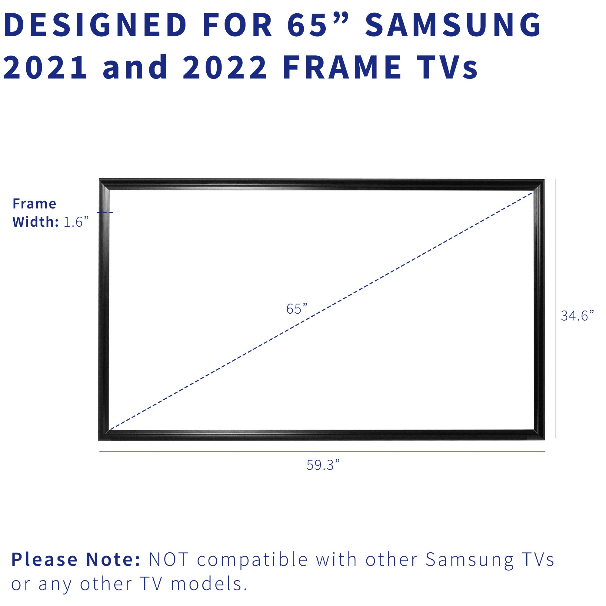Samsung Frame TV Border Frame - Customizable Decorative Bezel for The Frame TV - Perfect for Living Room, Bedroom & Home Theater Decor