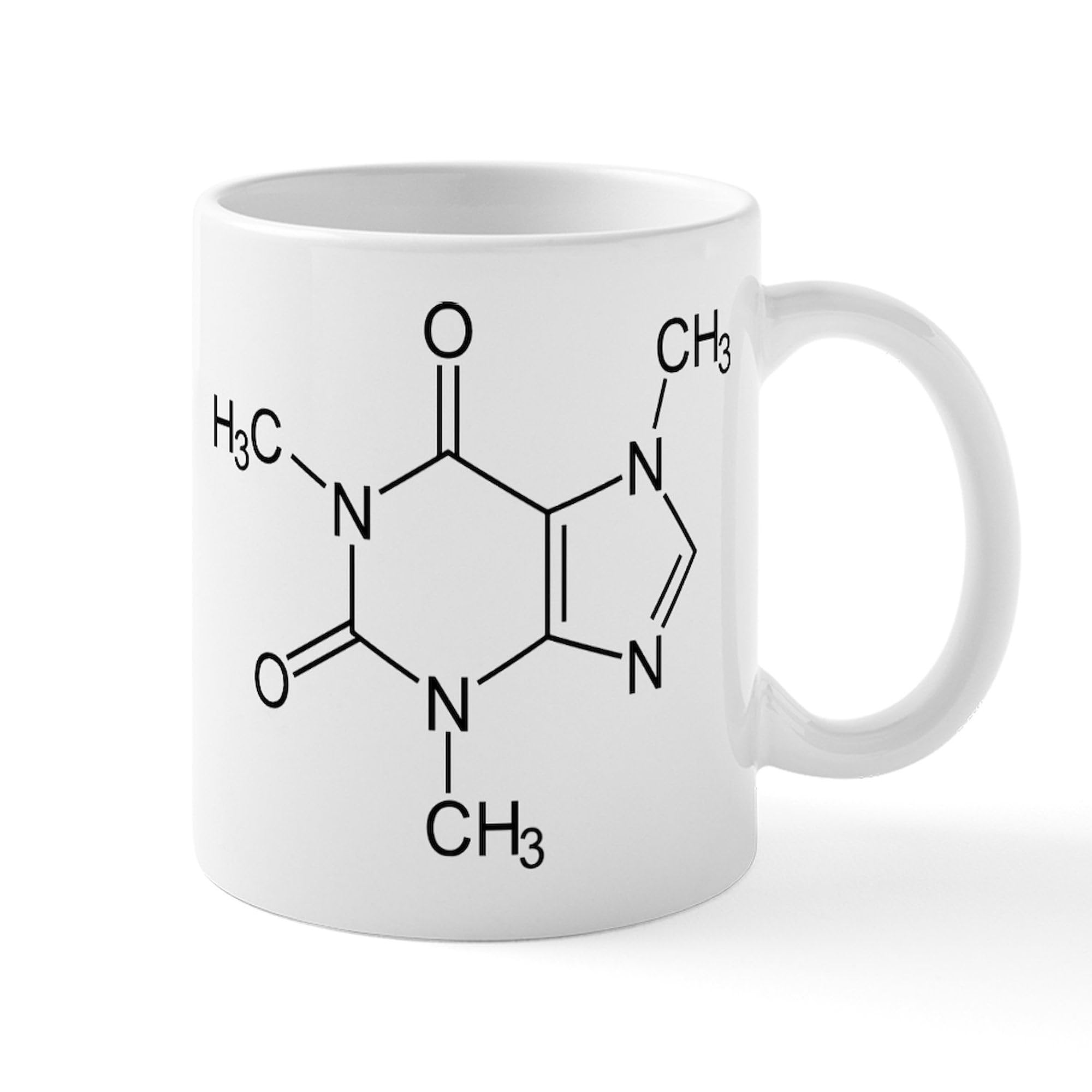 Caffeine Molecule Ceramic Coffee Mug 11 oz (325ml) - Perfect for Coffee Lovers, Science Enthusiasts & Office Use - Great Gift for Chemists & Baristas