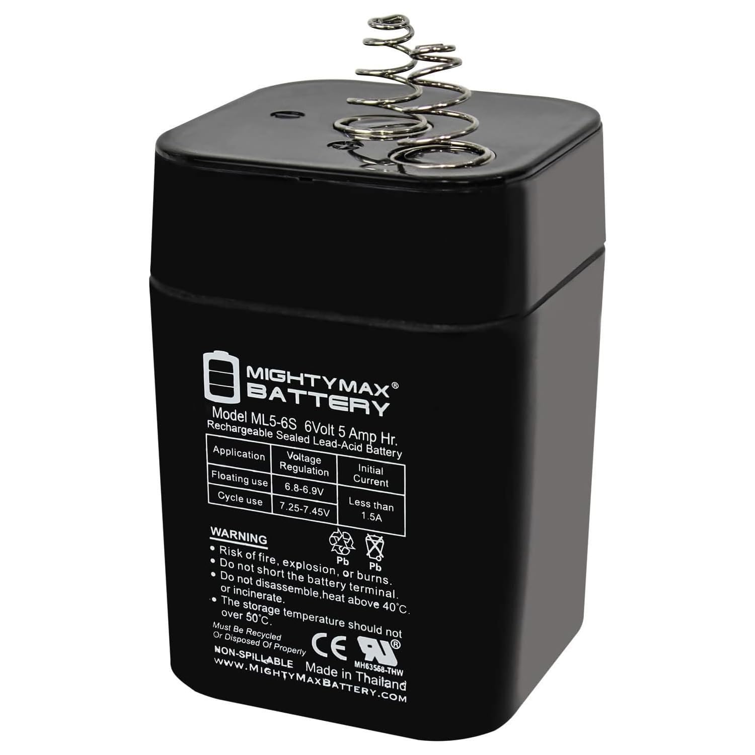 Mighty Max 6V 5Ah SLA Rechargeable Battery for Easy Timer Kit - Power Backup for Home Security Systems, Emergency Lights & Electronic Devices