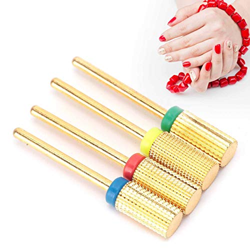 4pcs Professional Nail Drill Bits Set - Tungsten Alloy Electric Manicure Tools for Nail Art, Polishing & Shaping (XF/F/M/C Heads) - Perfect for Home Salon & Professional Nail Technicians