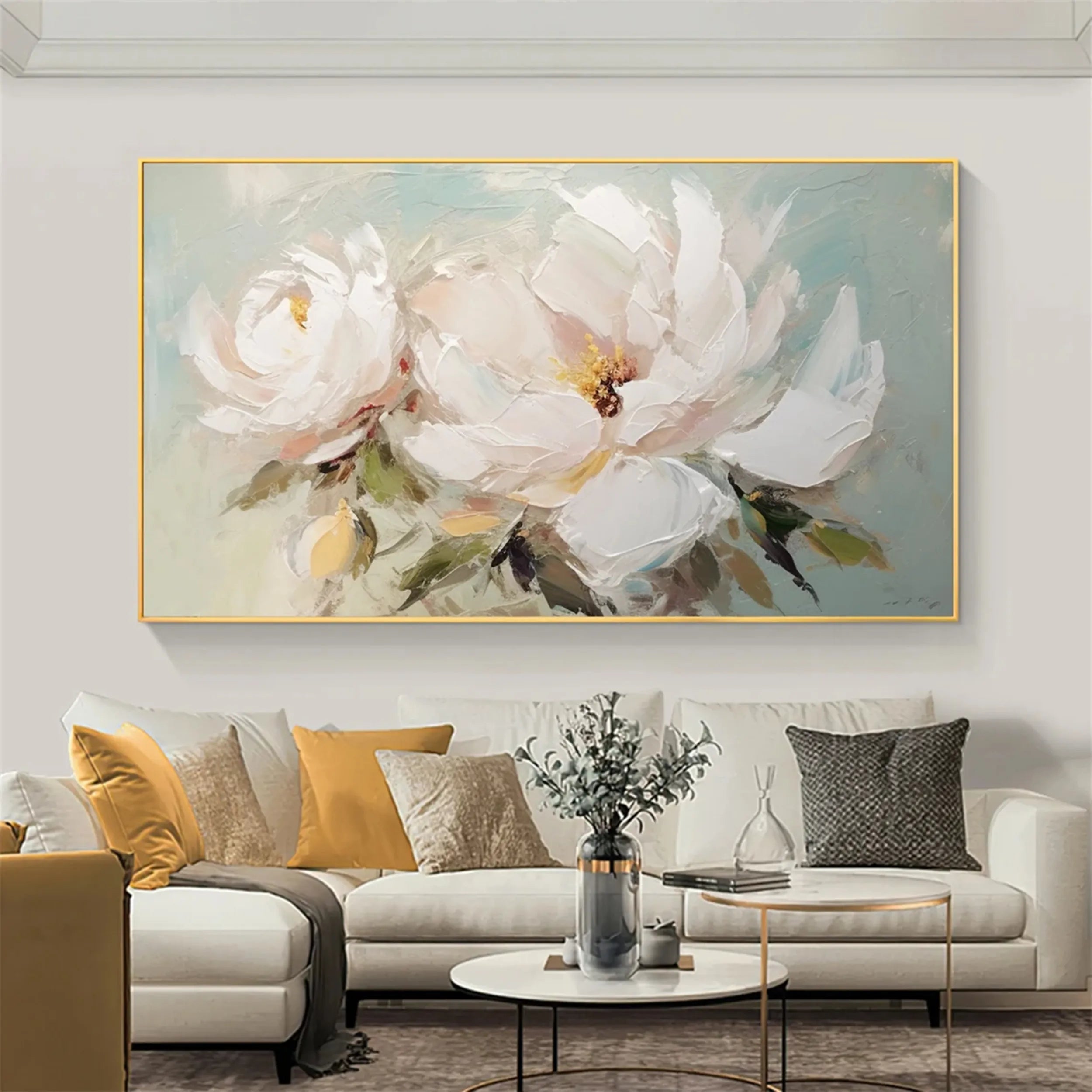 Flower and Tree Painting #FT054 - Handmade Canvas Art for Home Decor, Office Wall Art, Living Room & Bedroom Aesthetic