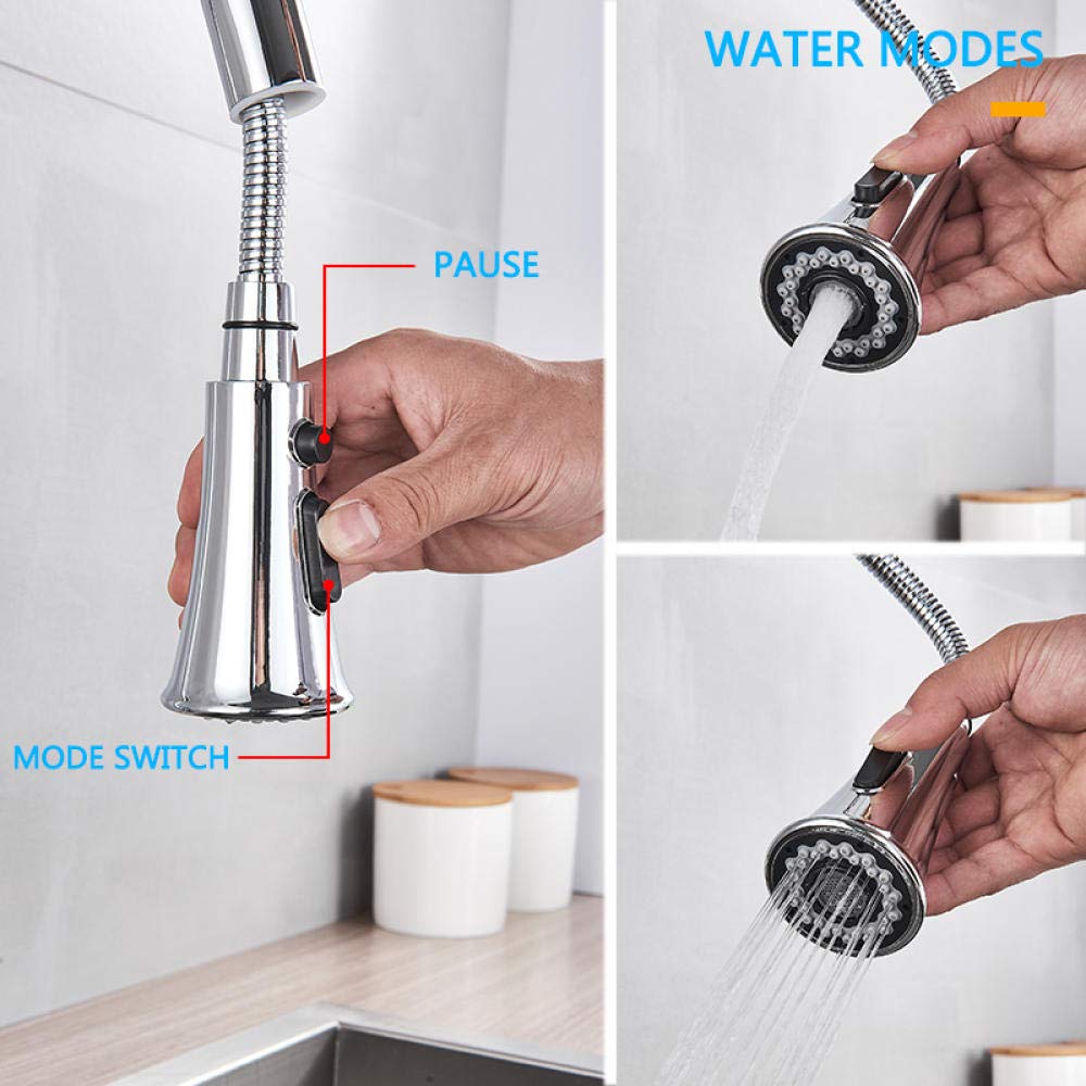 360° Swivel Chrome Pull Out Kitchen Faucet - Dual Function Brass Water Mixer Tap with Hot/Cold Control | Perfect for Modern Kitchens & Bar Sinks