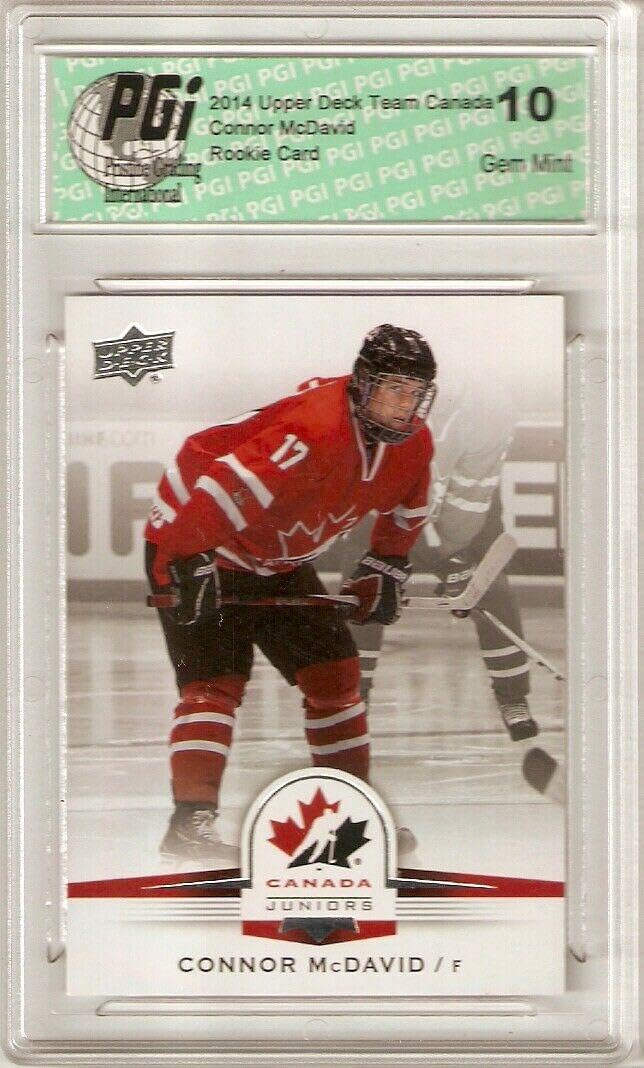 Connor McDavid 2014 Upper Deck #56 Team Canada Rookie Card PGI 10 Graded - Hockey Trading Card for Collectors & Fans | Perfect for Display, Investment & NHL Memorabilia Collections