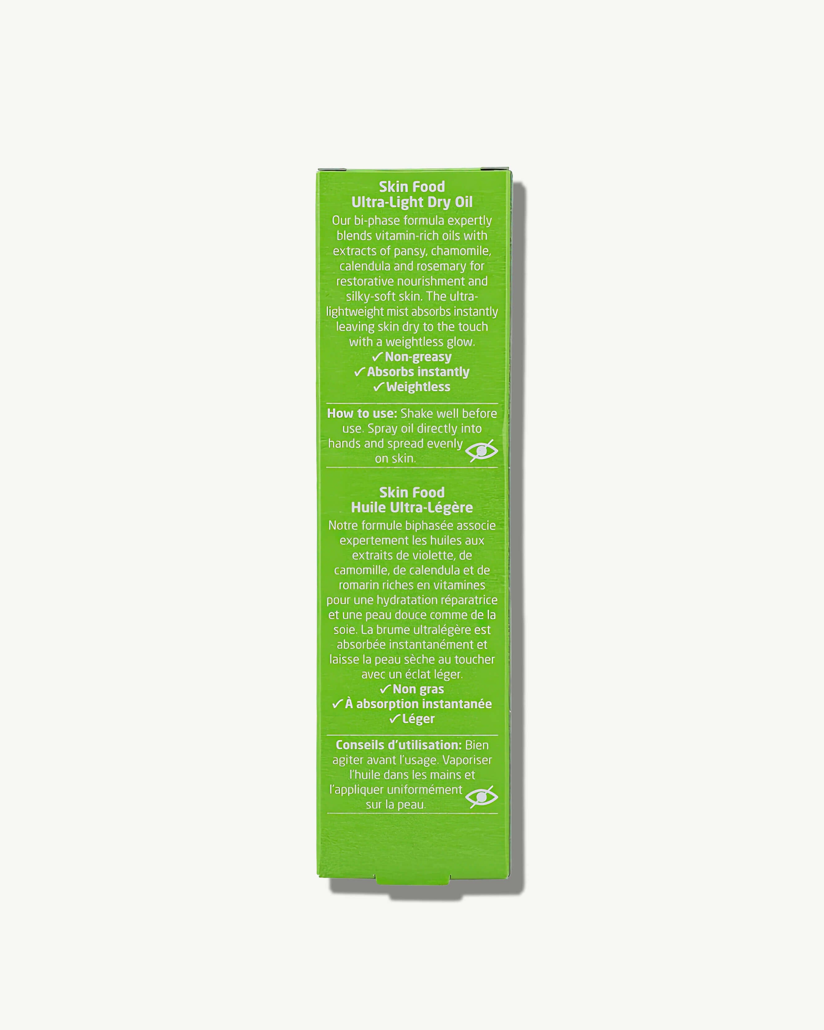 Skin Food Ultra Light Dry Oil - Fast Absorbing, Non-Greasy Moisturizer for Face & Body | Perfect for Dry Skin, After Sun Care & Daily Hydration