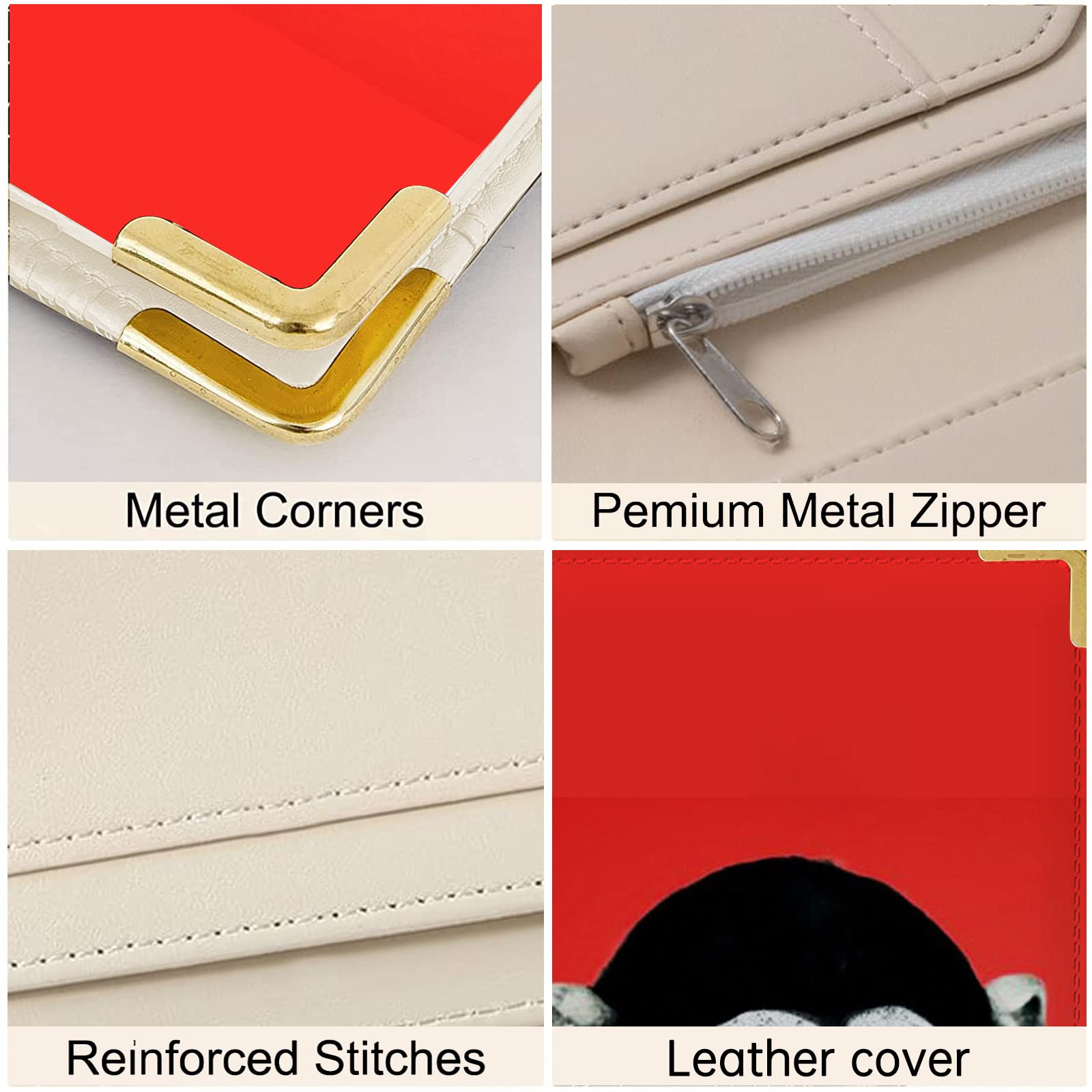 Tucocoo Leather Server Book Organizer for Waitress & Waiters - Zippered Pocket Waiter Checkbook with Guest Book - Perfect for Restaurant Staff, Cafe Servers & Hospitality Professionals (Fits Server Aprons) - Ideal for Order Tracking, Tip Management & Customer Service Efficiency