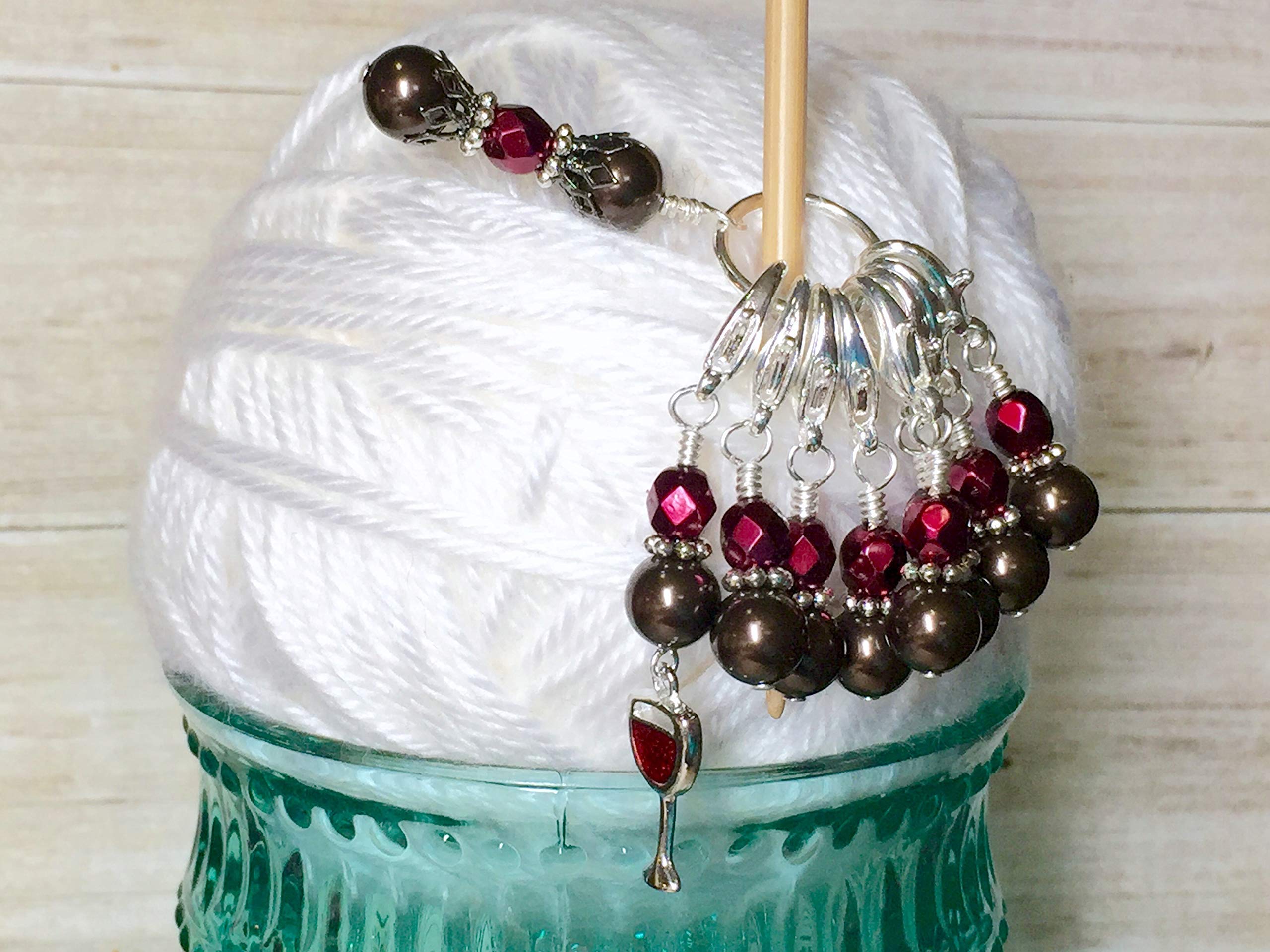 Premium Stitch Markers for Knitting & Crochet - Perfect Gift for Wine Lovers - Essential Tools for Yarn Crafts & DIY Projects