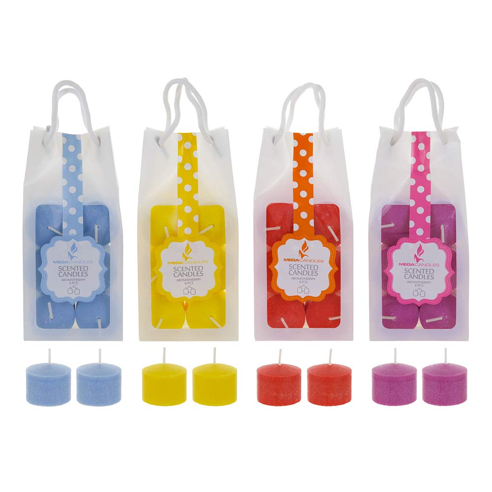Premium Scented Votive Candles Set of 24 - Assorted Pastel Colors, 1.5