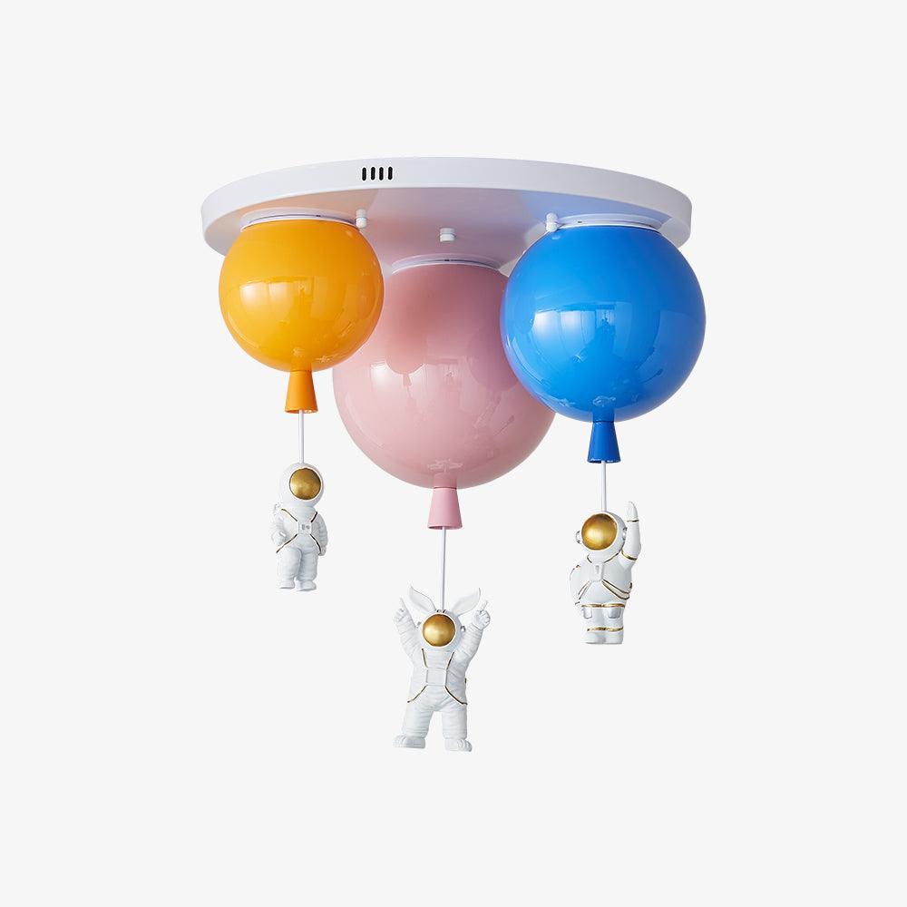 Astronaut Glossy Balloon Ceiling Lamp - Space Themed LED Night Light for Kids Room & Nursery Decor - Perfect for Bedroom, Playroom, and Birthday Party Decorations