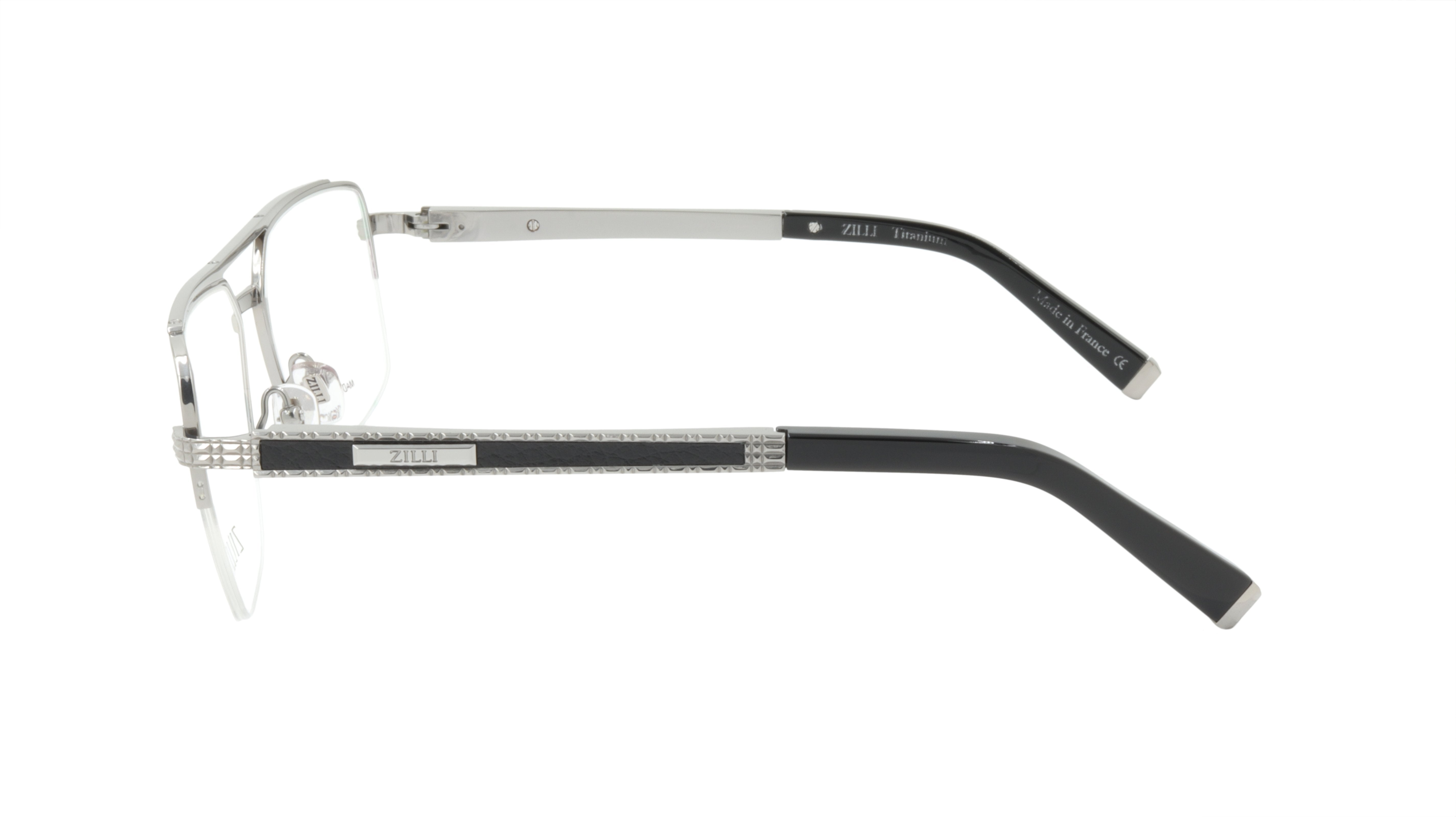 Premium ZILLI Eyeglasses Frame - Titanium & Acetate Leather Blend - Handcrafted in France (Model ZI 60024 C05) - Ideal for Business, Reading & Fashion Accessories