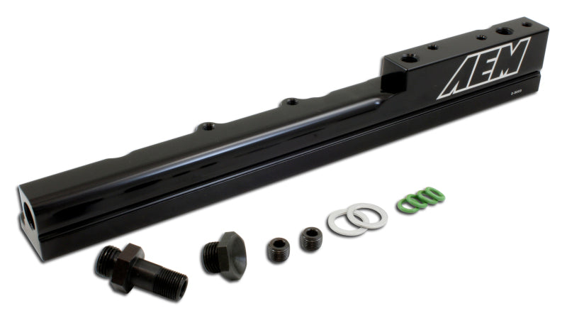 AEM 99-00 Honda Civic Si Black Fuel Rail - High Performance Fuel Delivery System for Racing & Street Use