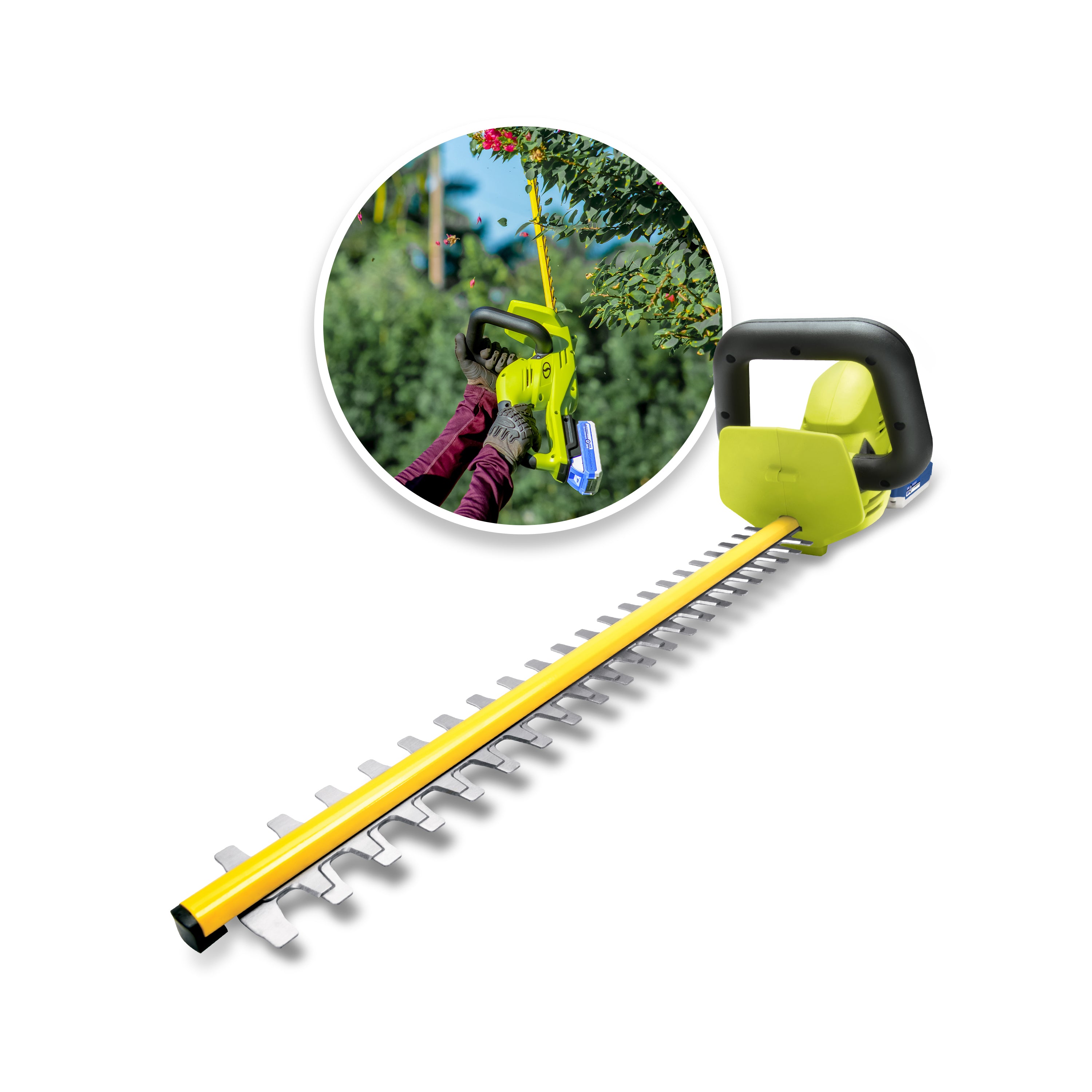 Sun Joe 24V HT22 MAX Cordless Hedge Trimmer Kit with 4.0Ah Battery & Fast Charger | 22-Inch Blade | Powerful 24V Lithium-Ion Battery | Perfect for Shaping Bushes, Hedges & Landscaping | Ideal for Home Garden & Yard Maintenance