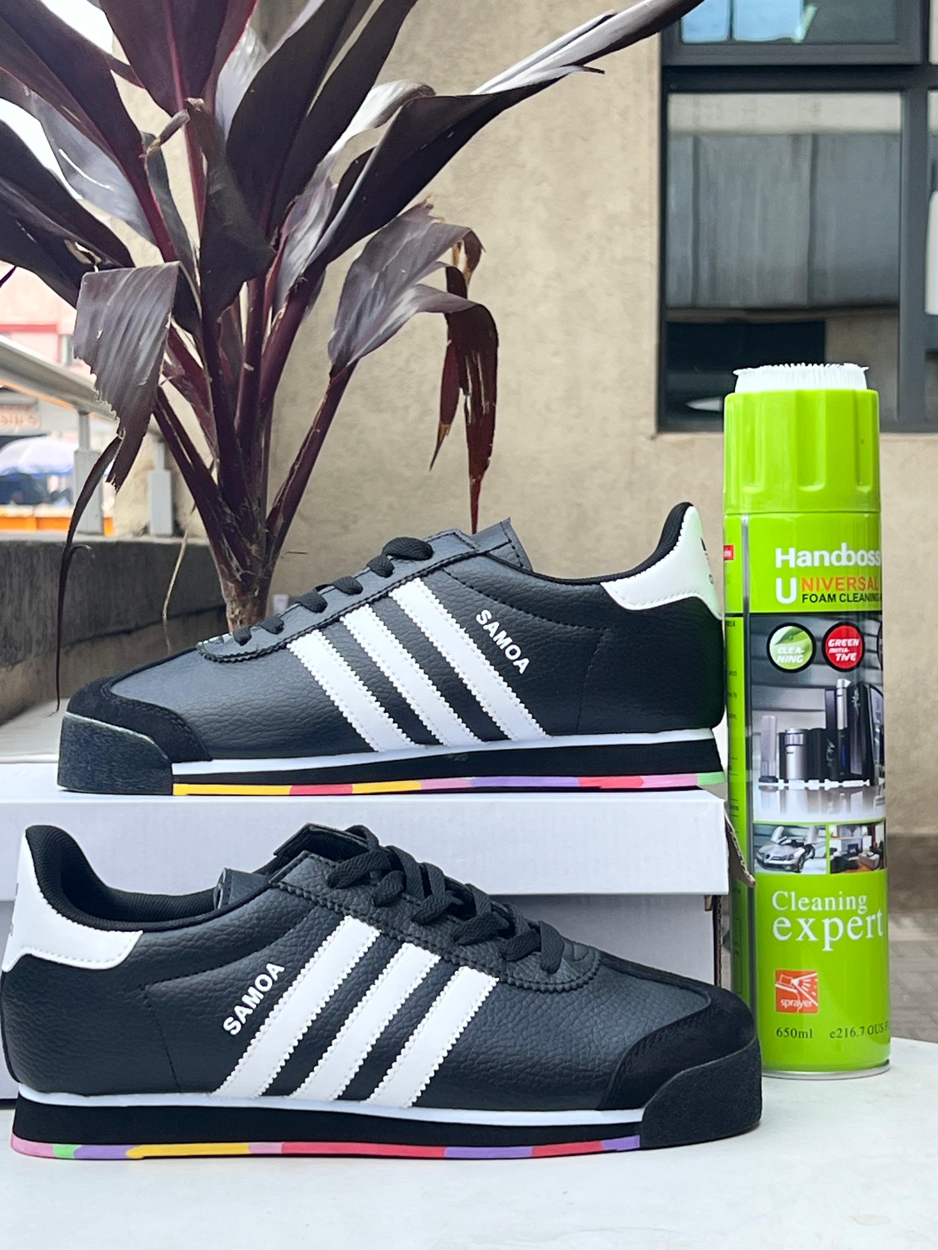 Adidas Samoa Sneakers for Men - Black & White Classic Casual Shoes for Running, Walking & Everyday Wear