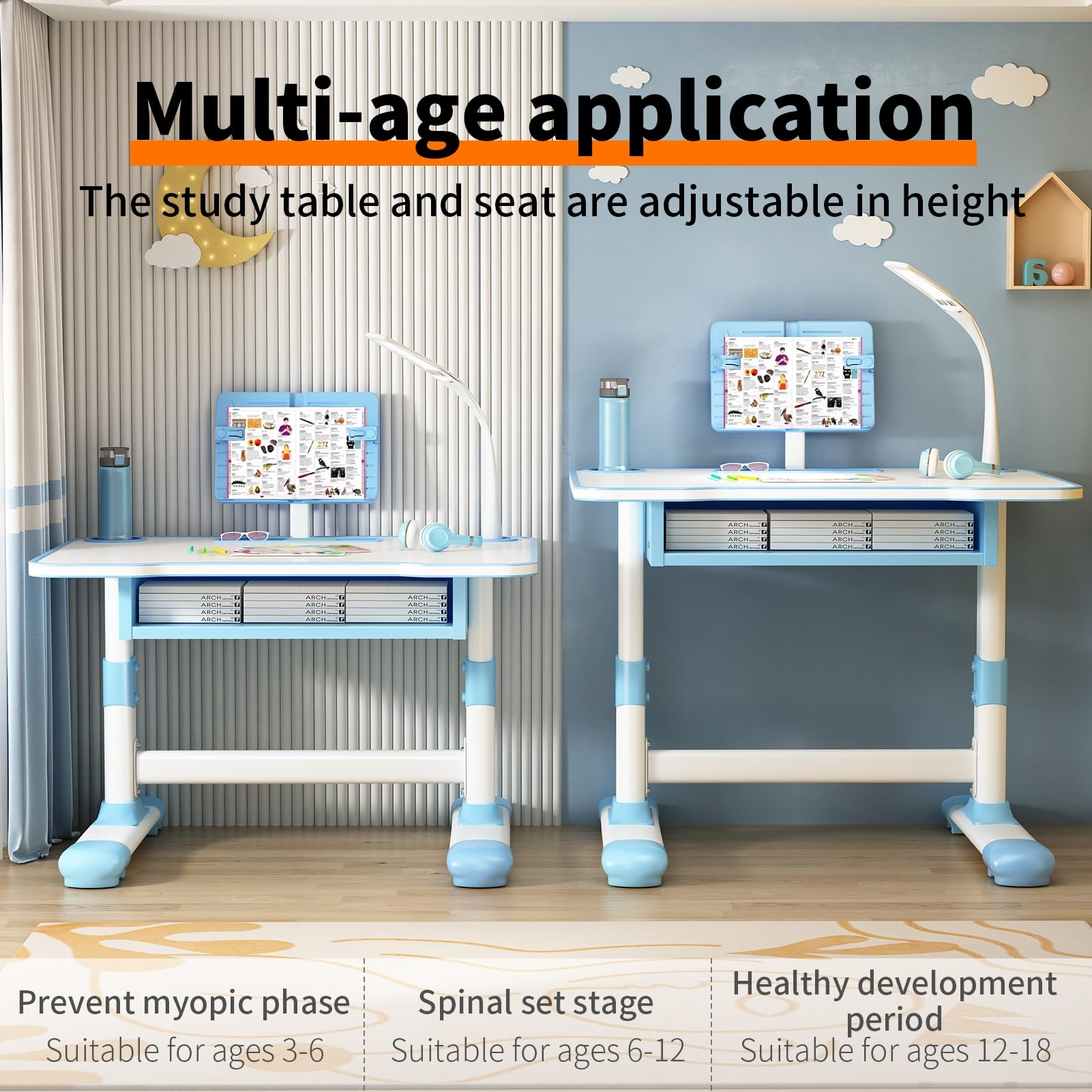 Adjustable Kids Study Desk & Chair Set with Drawer - Perfect for Homework & Drawing