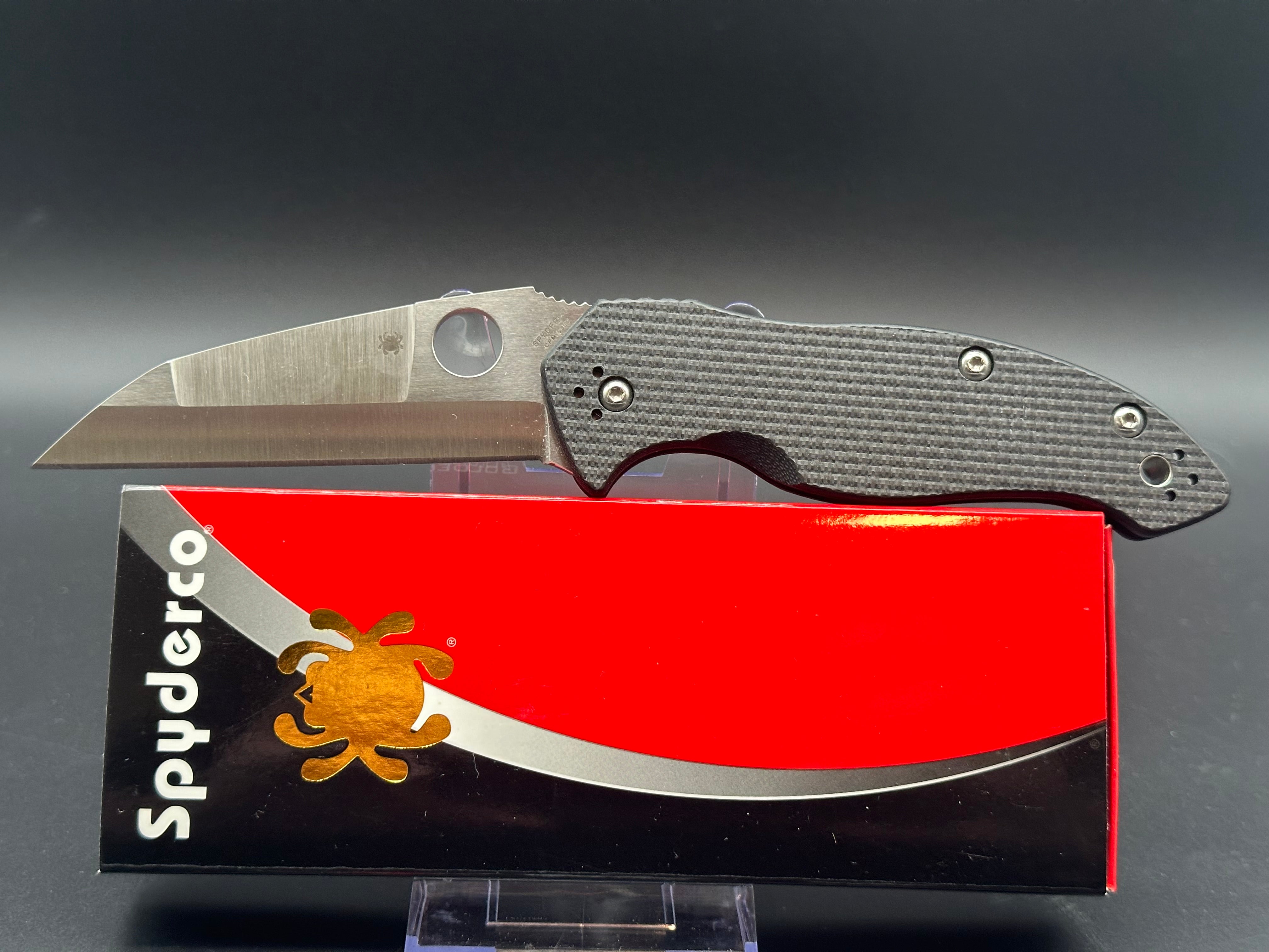 Spyderco Canis Folding Knife with Compression Lock - Carbon Fiber/G10 Handle, 3.36