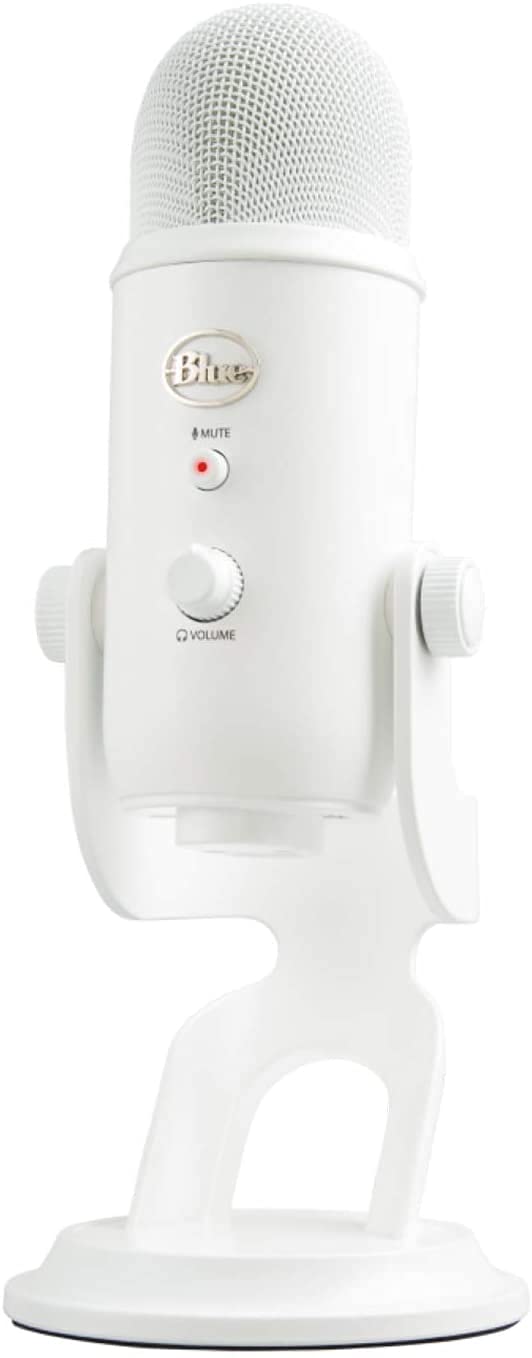 Logitech Blue Yeti USB Microphone for PC - Professional Condenser Mic for Podcasting, Gaming, Streaming & Studio Recording (White) - Perfect for Home Studios, Twitch Streamers & YouTube Content Creators