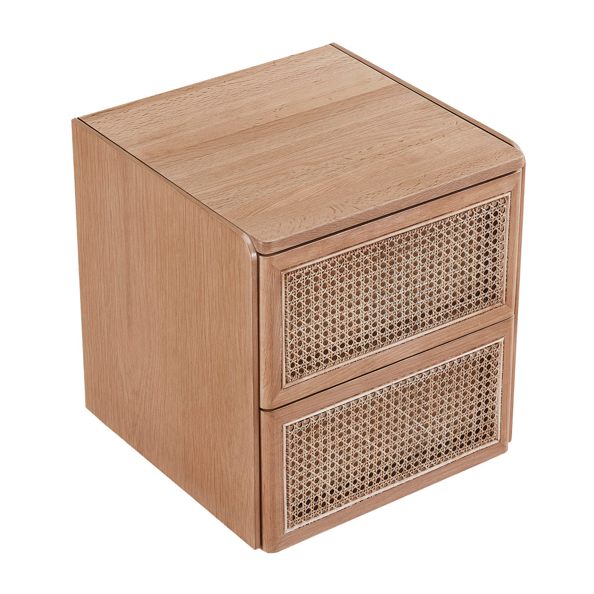 Delta Rattan Bedside Table - Modern Nightstand with Storage Shelf for Bedroom, Living Room, or Dorm - Perfect for Storing Books, Lamps & Bedroom Essentials