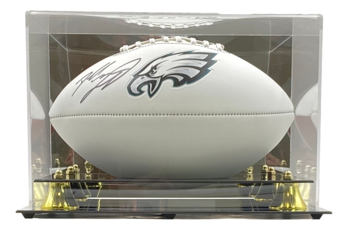 Dallas Goedert Autographed Philadelphia Eagles Football with Official Logo & Display Case - Perfect for NFL Fans, Collectors, and Sports Memorabilia Enthusiasts