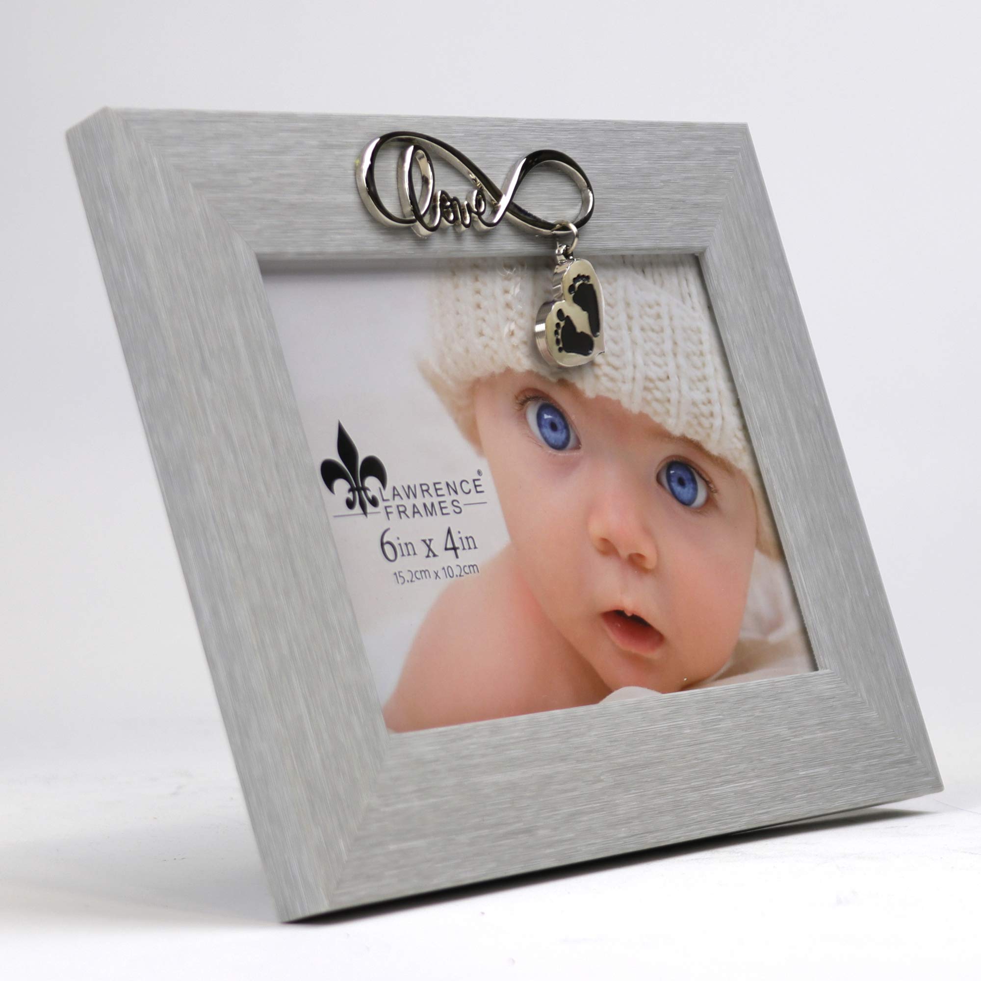 Lawrence Frames Infinity Love Picture Frame - 6x4 Inches, Gray - Perfect for Wedding, Anniversary, and Home Decor Gifts