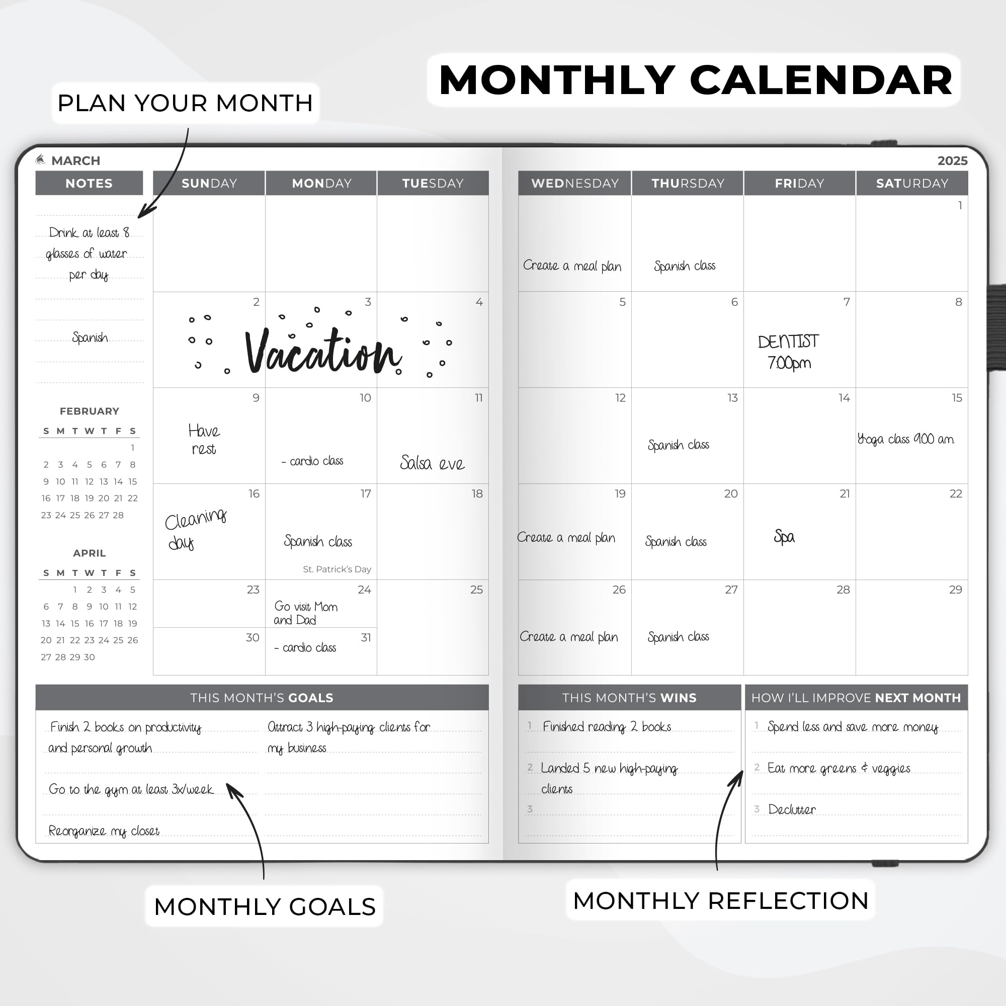Clever Fox Dated Planner 2025-2026 - Weekly & Monthly Life Planner Notebook for Time Management - Productivity Planner with Habits Tracker, To-Do List & Goal Setting - Perfect for Students, Professionals & Entrepreneurs (Black)