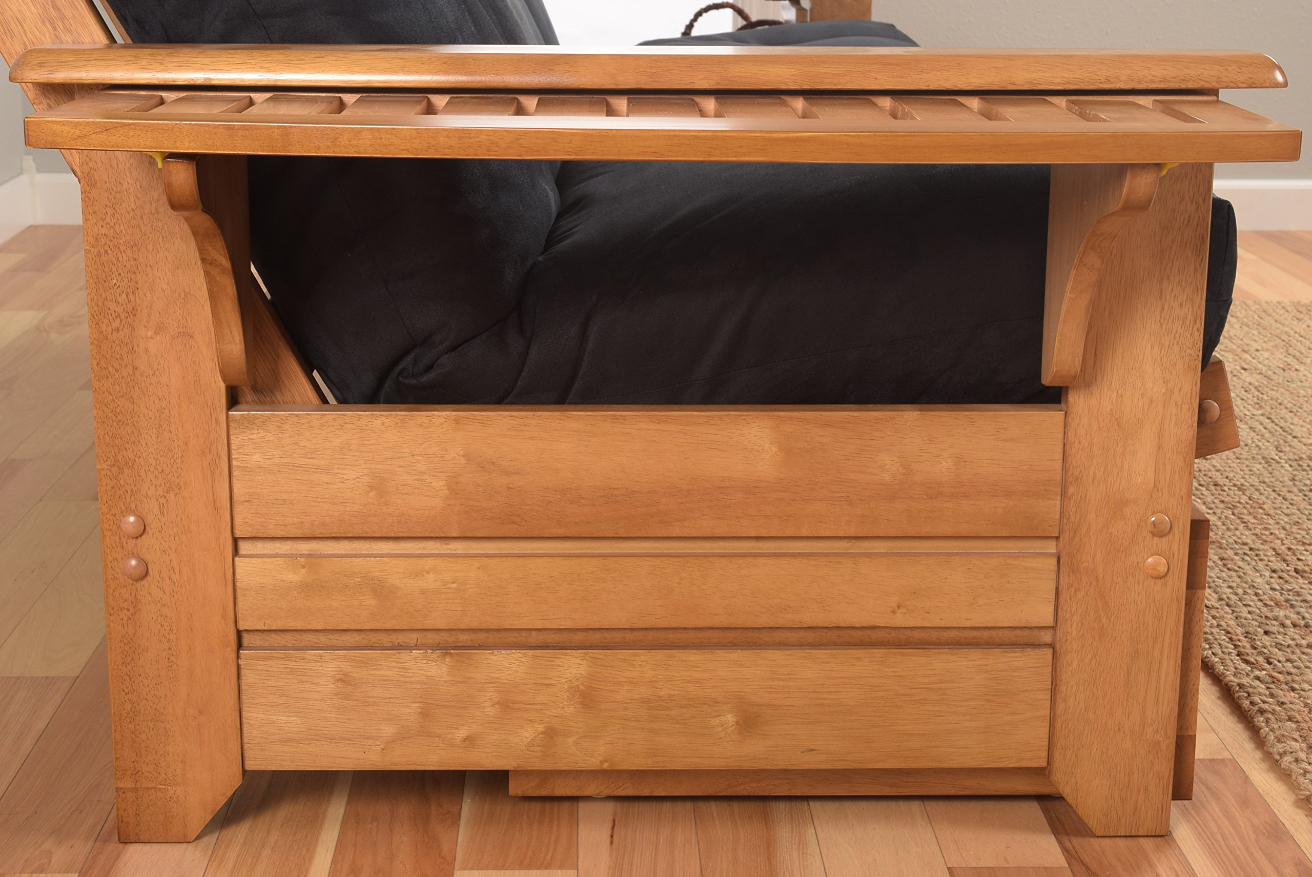 Kodiak Full Size Futon with Storage Drawers - Frame Only for Small Spaces