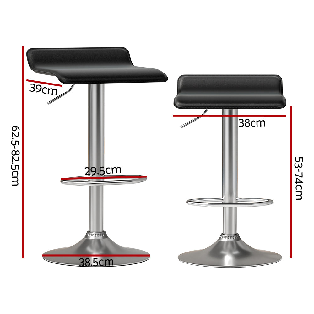 4 Pack Black Faux Leather Bar Stools - Modern Counter Height Stools for Kitchen Island, Breakfast Bar & Home Decor