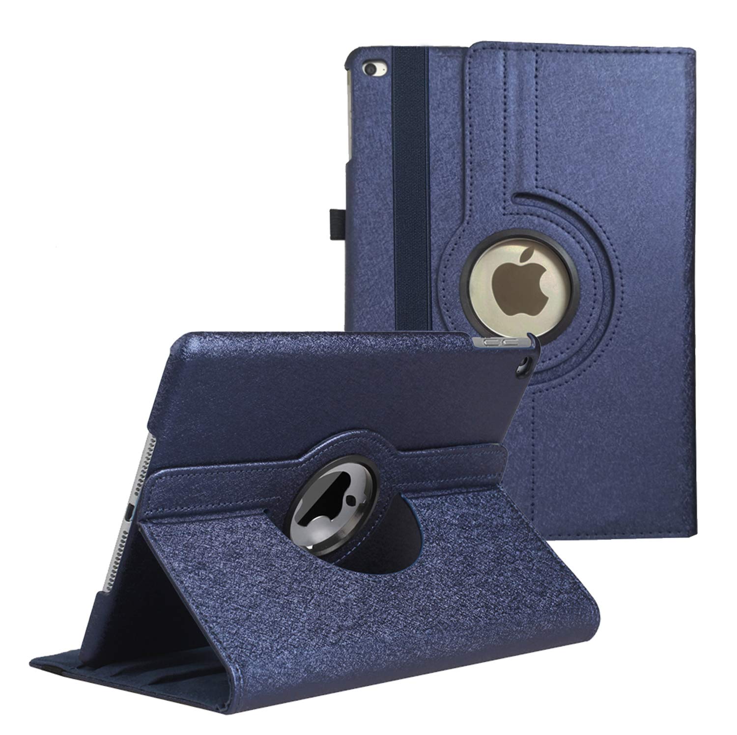 360° Rotating Stand Protective Smart Case for iPad 9.7 inch (5th/6th Gen 2018/2017) & iPad Air 2 - Auto Sleep/Wake Function, Dark Blue - Perfect for Work, Study & Travel