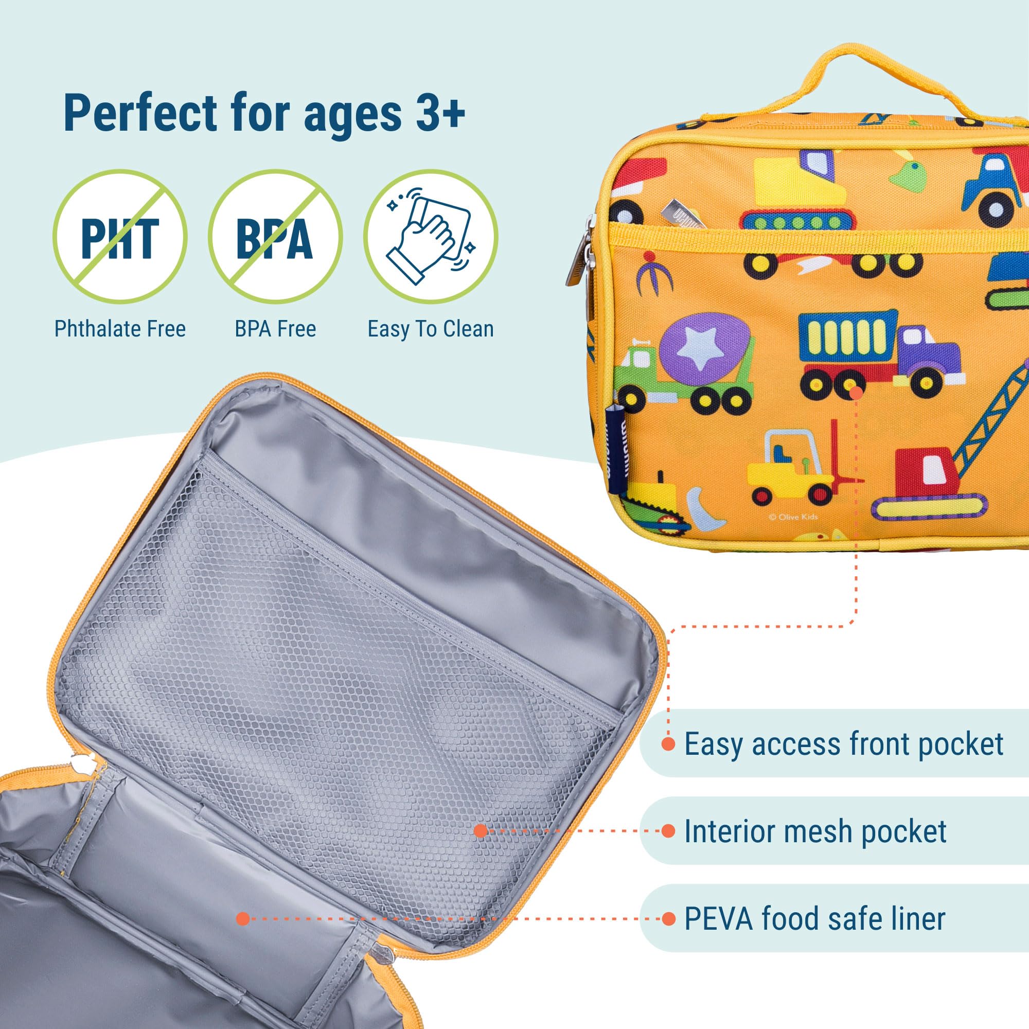 Wildkin 15 Inch Kids Backpack Set with Matching Lunch Box - Durable School Backpack for Boys & Girls - Perfect for School, Travel, and Daycare Use