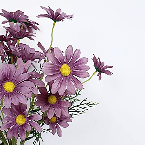 20-Inch Silk Daisy Artificial Flower Sprays - 6 Stems BalsaCircle Eggplant Purple for Wedding, Party, Home & Event Decorations - Perfect for Centerpieces, Bouquets, and Floral Arrangements