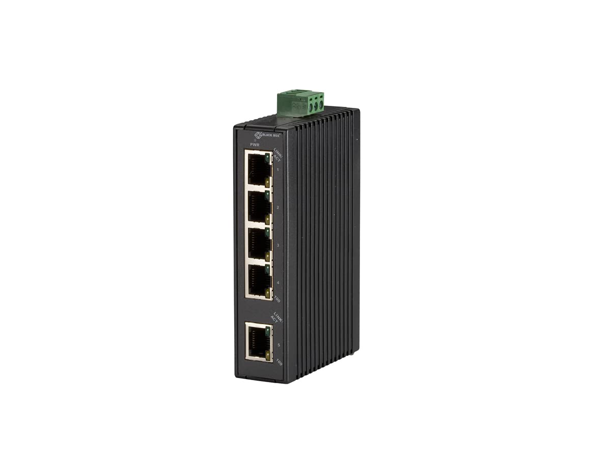 Black Box LBH120A-H Rugged Mini Industrial Ethernet Switch - Reliable Networking for Harsh Environments, Factories & Outdoor Use