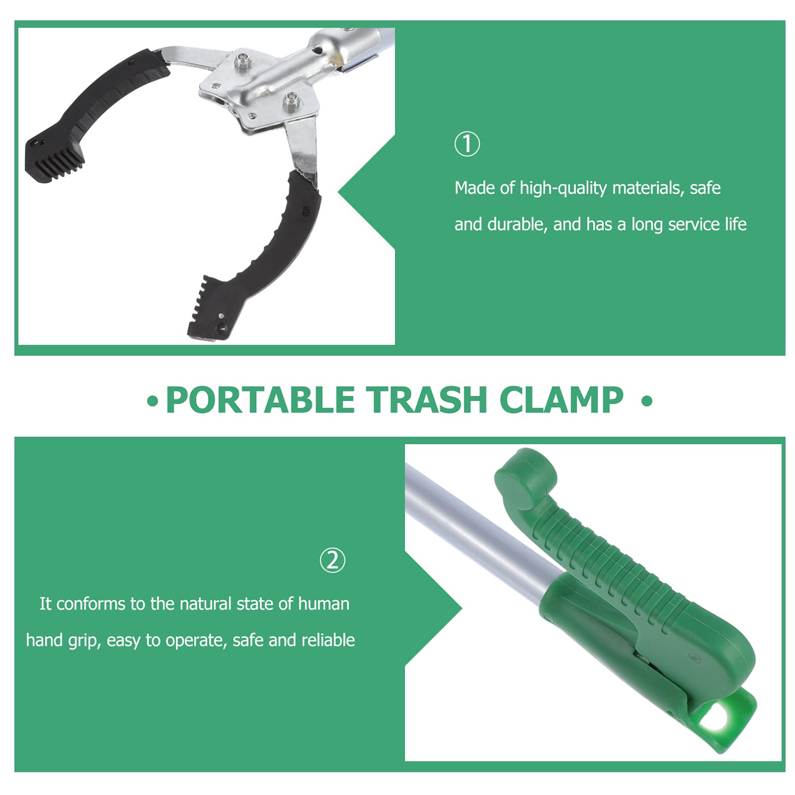 Sturdy Trash Can Cleaning Clamp - Heavy Duty Garbage Pickup Tool for Waste Disposal | Reliable Trash Grabber for Home, Office & Outdoor Use