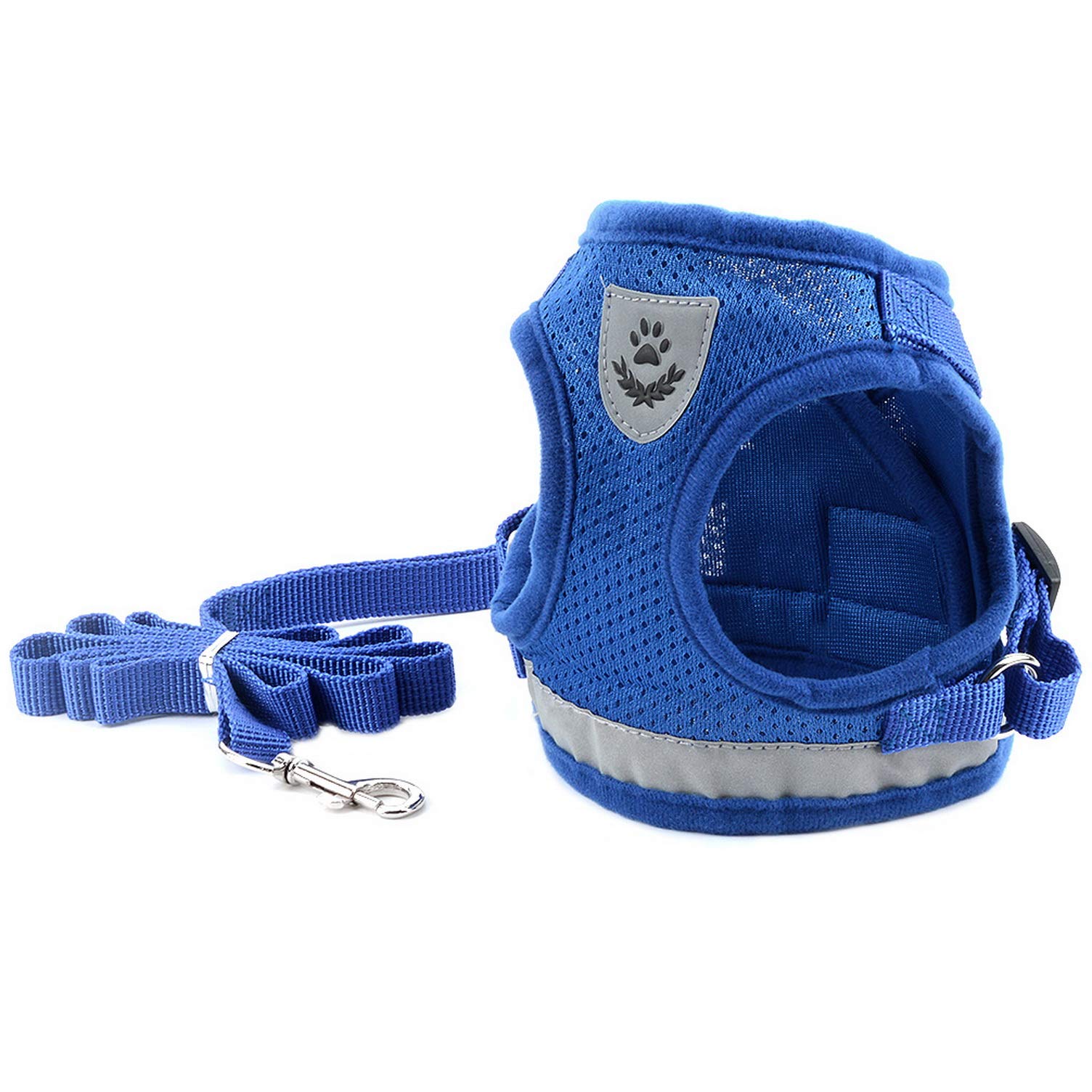 **Ranphy Escape-Proof Reflective Cat Harness & Leash Set – Adjustable No-Pull Soft Mesh Vest for Small Dogs & Cats – Lightweight Padded Walking Jacket for Puppy, Kitten, Boy & Girl – Training & Outdoor Adventures (Blue, XS)**    *(Use Cases: Perfect for safe walks, outdoor adventures, training sessions, and nighttime visibility with reflective strips.)*