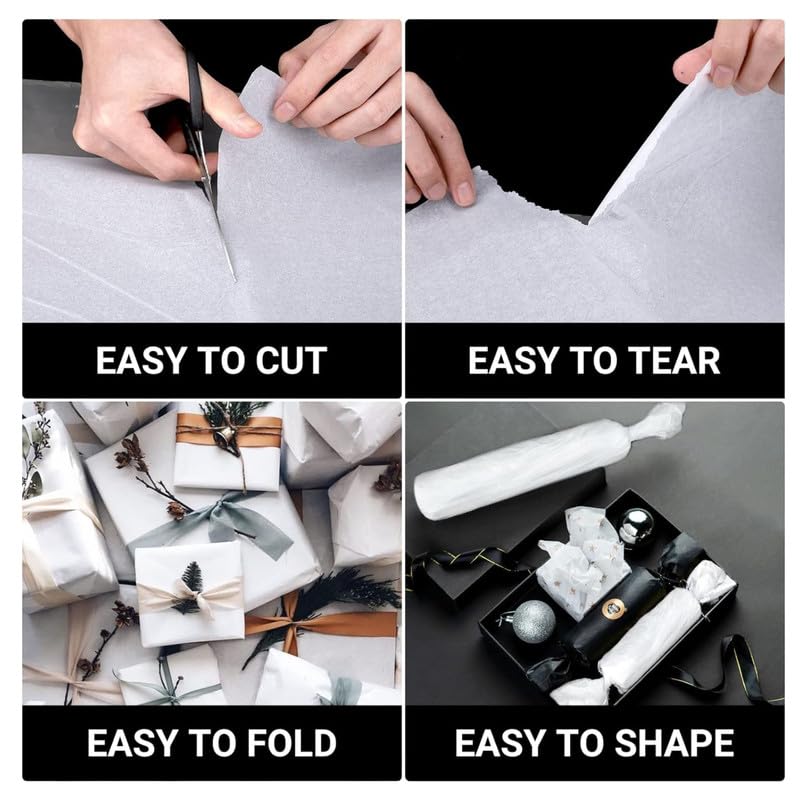 TOWNBUS - 100 Sheets White Wrapping Paper for Gift Wrapping, Storage, Stuffing, Cloth Wrapping, Arts & Crafts | Acid-Free, Bulk Pack of 1 | Perfect for Holidays, Birthdays, Weddings & DIY Projects