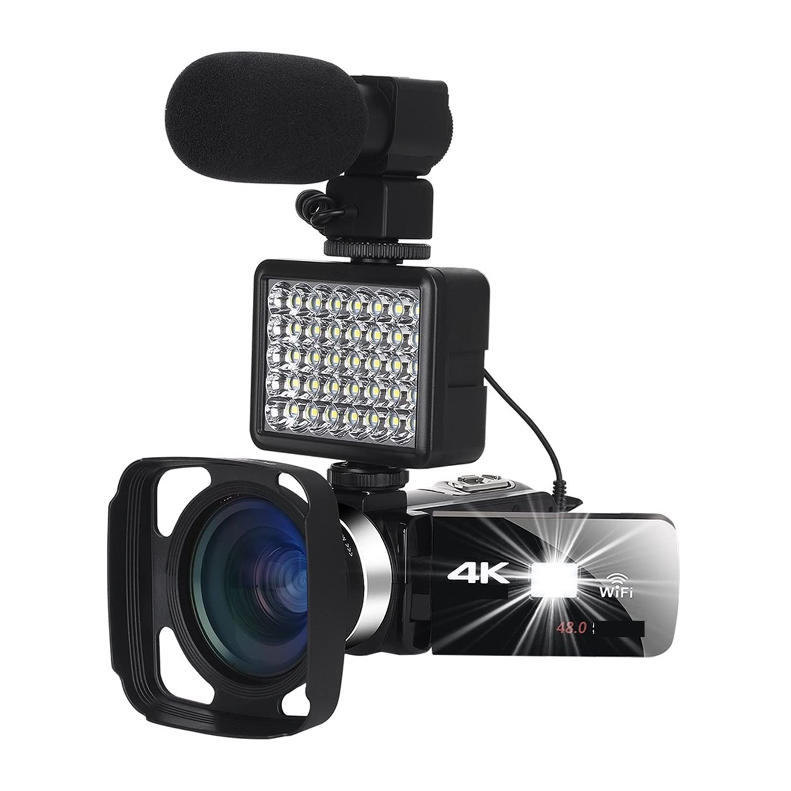 BODORME 4K Video Camera with Wide Angle, Infrared Night Vision & 18X Zoom - 32GB SD Card Included - Perfect for Vlogging, Streaming, Slow Motion & Loop Recording