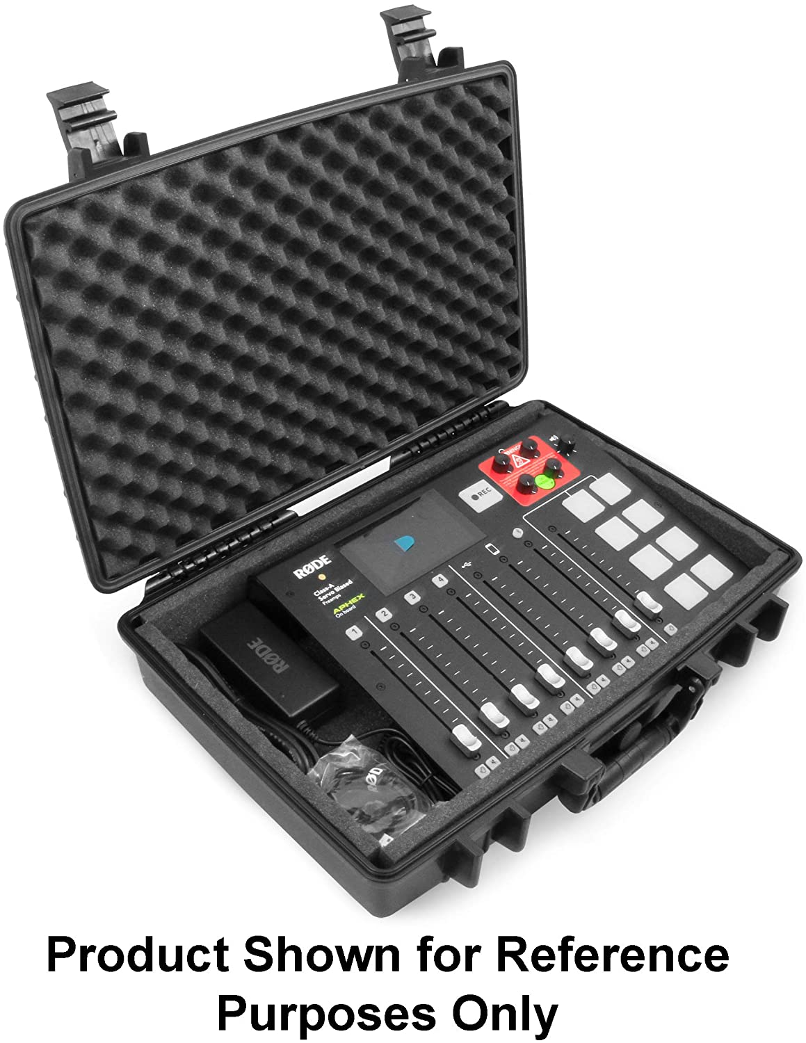 CASEMATIX Waterproof Hard Carry Case with Padded Foam for Rode Rodecaster Pro Podcast Production Studio - Durable Protection for Podcast Equipment & Travel Use