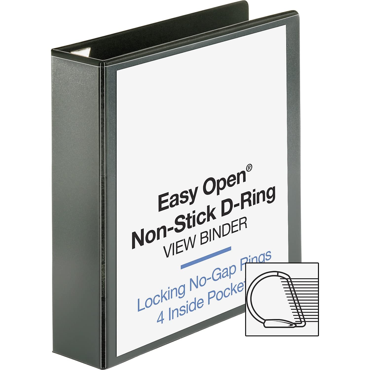 Business Source 2 Inch Locking D-Ring Binder - Heavy Duty 3-Ring Binder for Office, School, Presentations & Document Organization (Black)