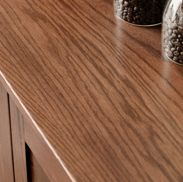Oak Solid Wood Nordic Sideboard - Modern Scandinavian Buffet Cabinet for Dining Room & Living Room Storage