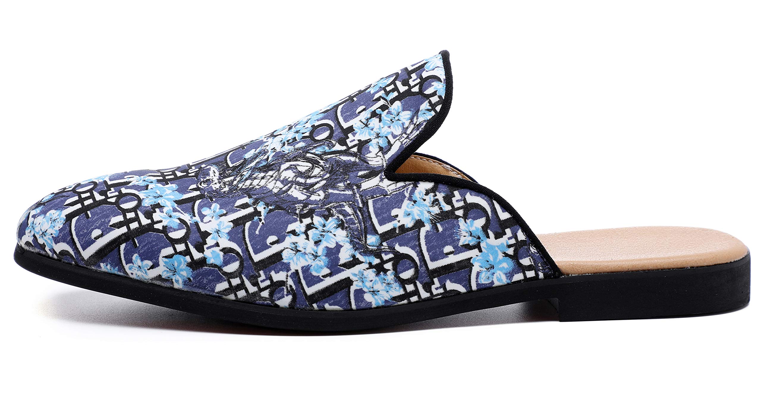 Santimon Men's Breathable Mule Clogs - Slip-On Casual Loafers with Jean Fabric | Comfortable House Shoes for Indoor/Outdoor Wear, Perfect for Relaxing at Home or Quick Errands