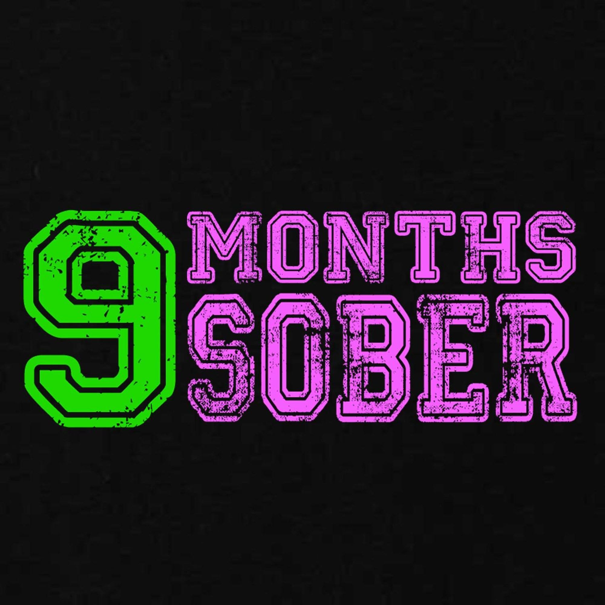 9 Months Sober Pregnancy Neon Maternity T-Shirt for Women - Ruched Side Design - Perfect for Baby Showers & Maternity Photos