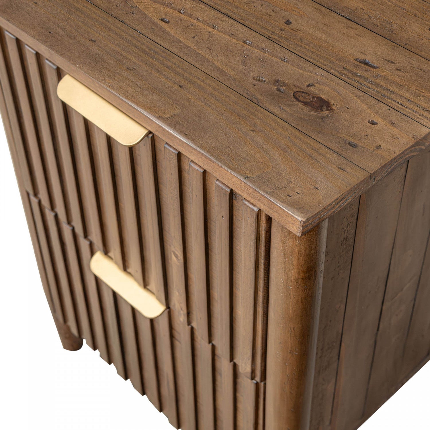 Branswell 2 Drawer Nightstand - Solid Wood Bedside Table with Storage, Brown Finish | Perfect for Bedroom, Guest Room, or Small Space Organization