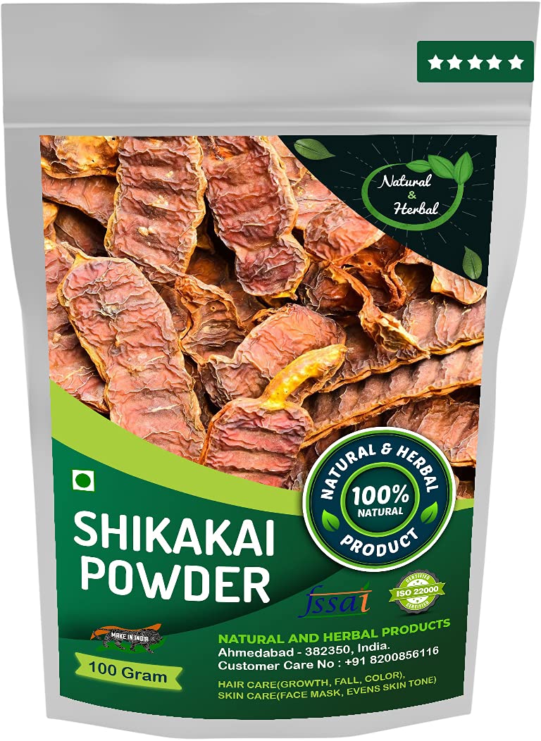 Organic Shikakai Powder (Acacia Concinna) - 100g Natural Hair & Skin Care | Promotes Hair Growth, Reduces Hair Fall, Enhances Hair Color | Brightens Skin, Evens Skin Tone | Perfect for DIY Hair Wash, Face Masks & Ayurvedic Beauty Treatments