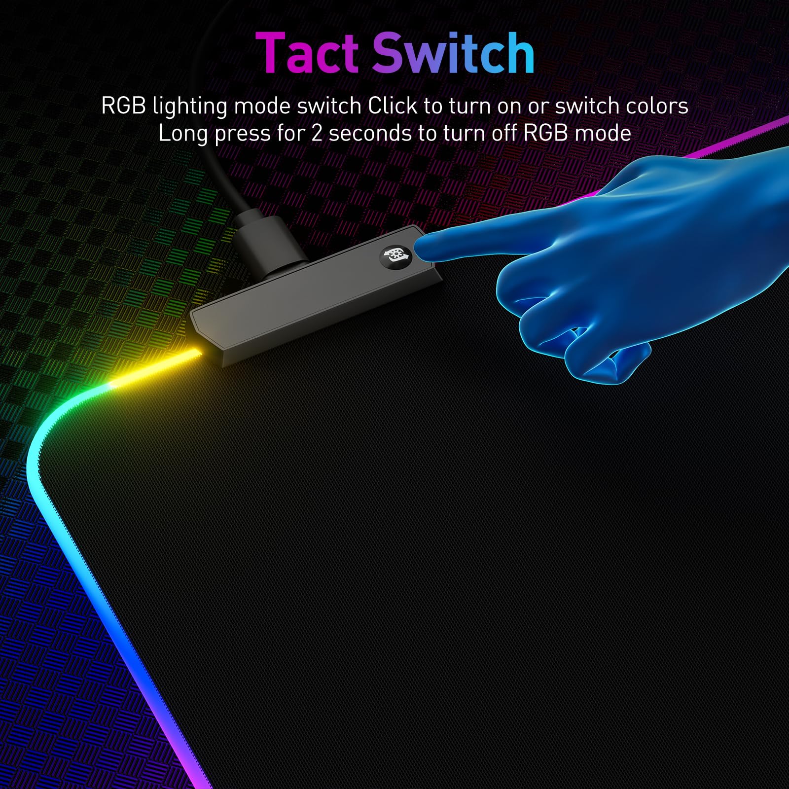 RGB LED Gaming Mouse Pad - Large Extended Glowing Mouse Mat for PC, Laptop, Mac - Perfect for Gaming Setup, Office Work & Streaming Studio
