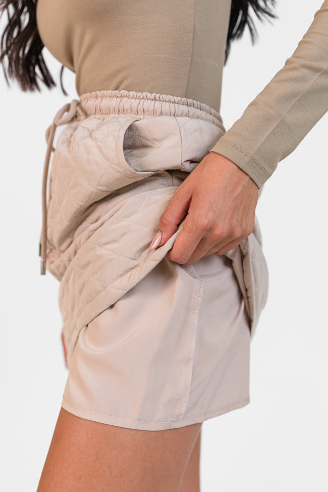Women's Winter Mushroom Quilted Skort - Warm Fleece-Lined Skirt with Shorts for Cold Weather | Perfect for Outdoor Activities, Casual Wear & Holiday Outfits