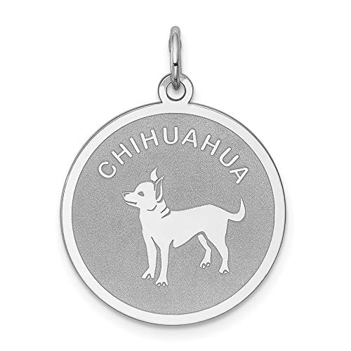 925 Sterling Silver Chihuahua Disc Charm Pendant Necklace for Women - Dainty Dog Lover Jewelry Gift for Birthdays, Anniversaries & Pet Owners | Perfect for Casual Wear, Date Nights & Animal-Themed Outfits