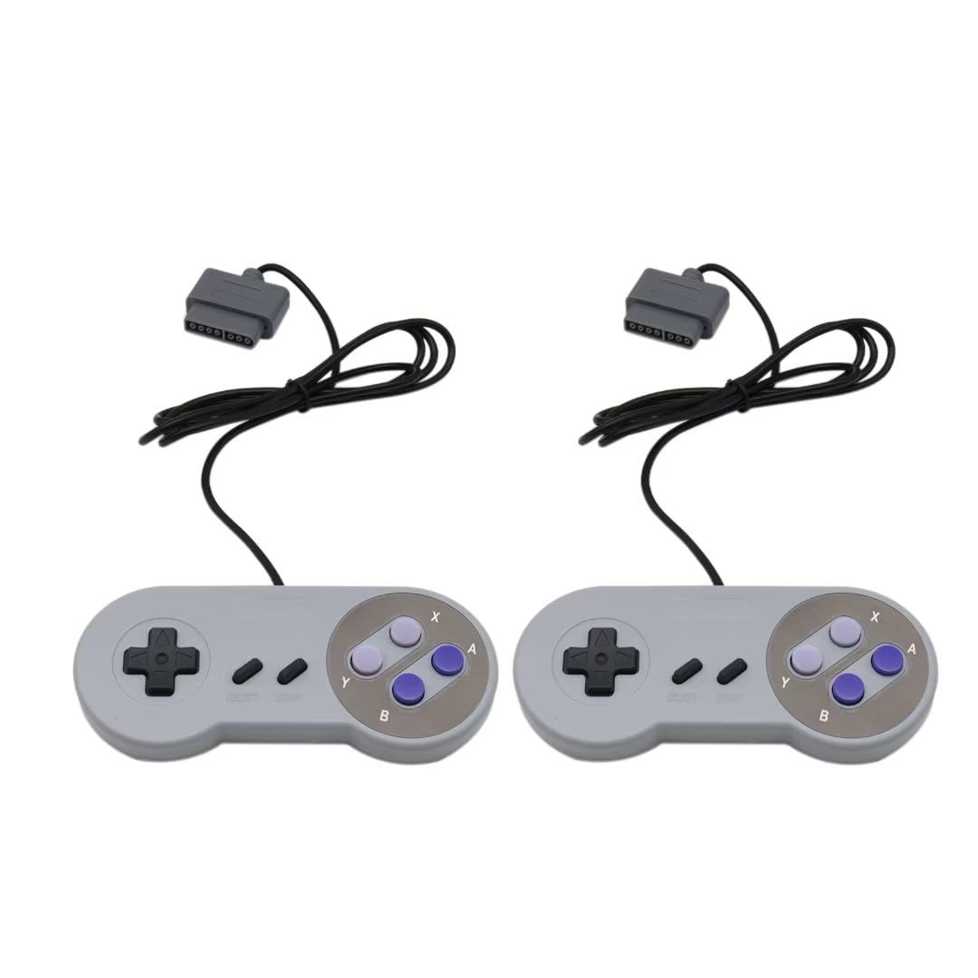 2-Pack Wireless Remote Controllers for Super Nintendo SNES System - Perfect for Classic Gaming & Retro Console Enthusiasts