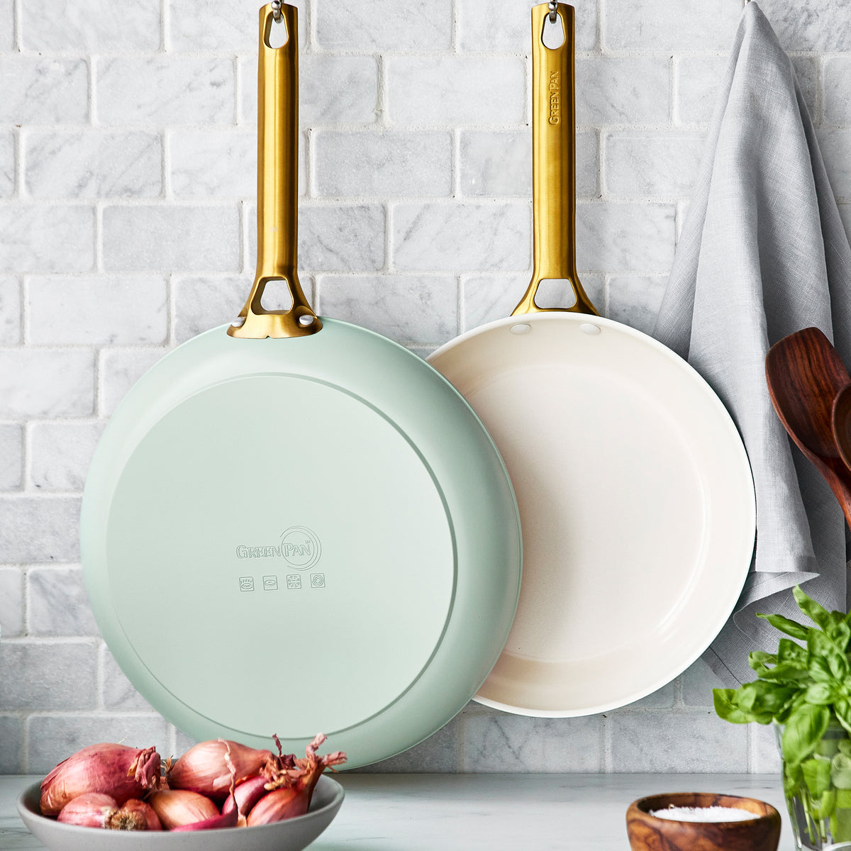 Premium Julep Ceramic Nonstick Frypan Set - 10 & 12 Inch Pans for Healthy Cooking | Perfect for Frying, Sautéing & Baking | Dishwasher Safe & PFOA Free