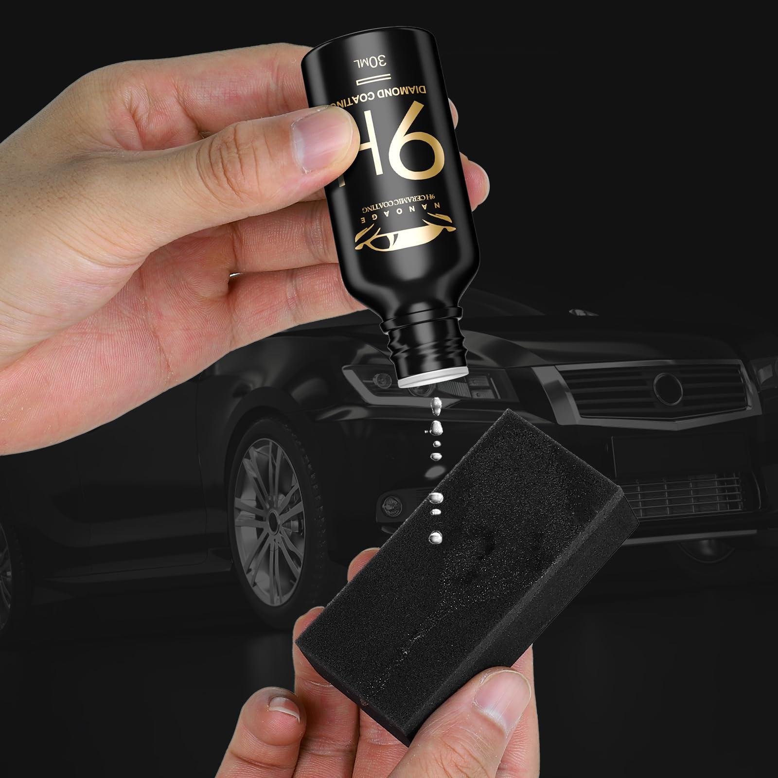 Greyghost 9H Nano Ceramic Coating Kit for Cars – Hydrophobic Paint Protection, Anti-Scratch Glass Coat & High Gloss Polish – Professional Auto Detailing for Long-Lasting Shine (Perfect for Daily Drivers, Show Cars & Vehicle Protection in Harsh Weather)